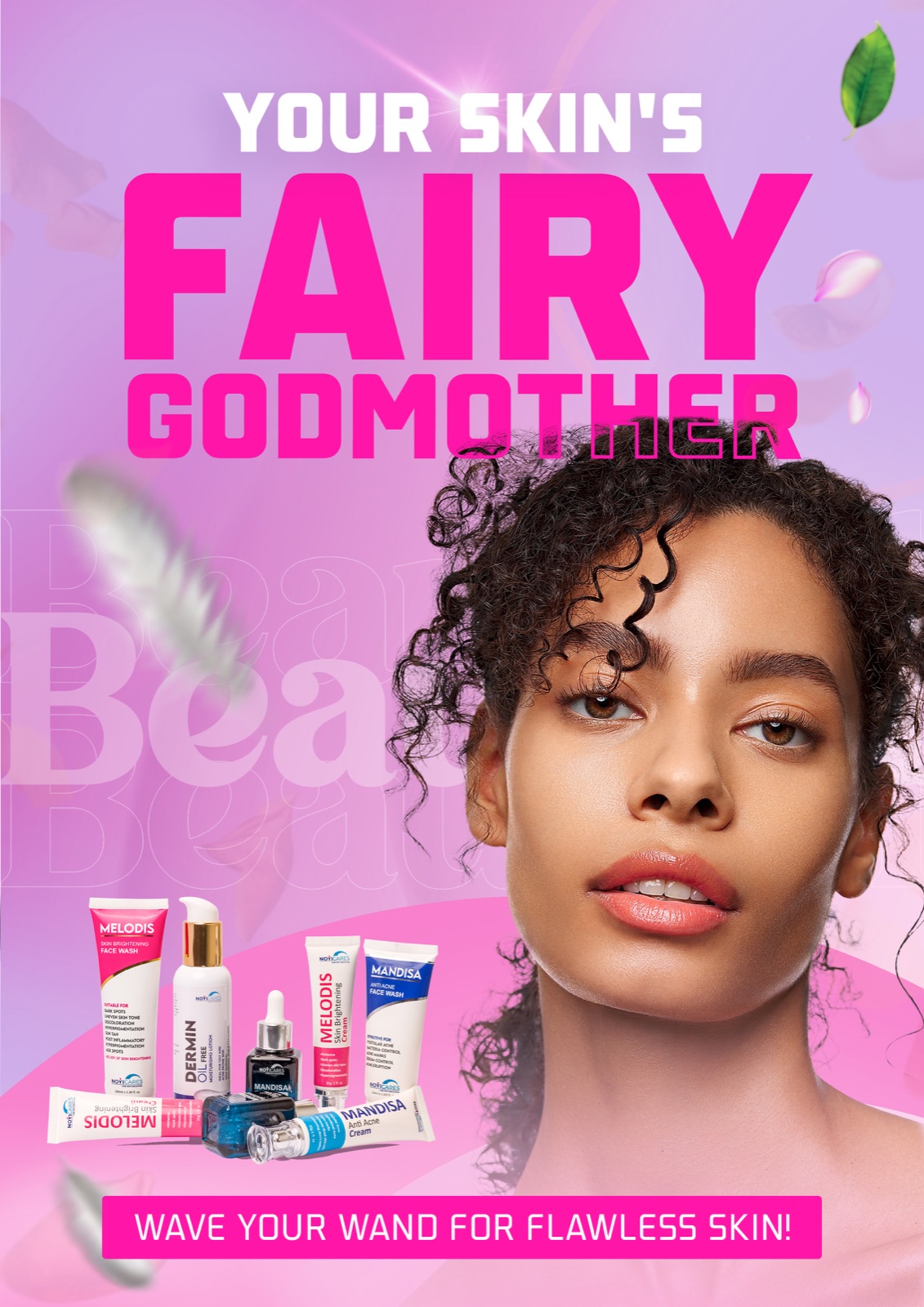 Fairy Godmother skincare poster. Your skin's fairy godmother.